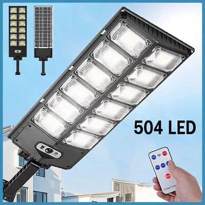 Commercial 1000000LM LED Outdoor Dusk To Dawn Solar Street Light Road Area Lamp • £22.99