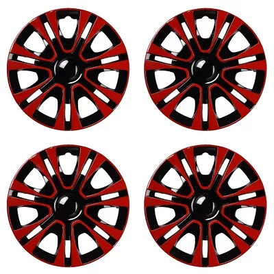 15 Inch Car Wheel Rim Skin Cover SUV Hubcap Wheel Cover Red Black 4PCS/SET • $52.24