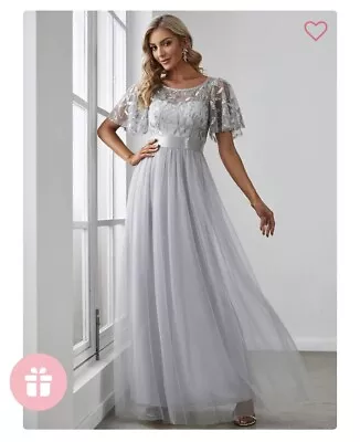 £45 • Buy BNWT Women's Short Sleeve Embroidery Floor Length Wedding Guest/Bridesmaid Dress