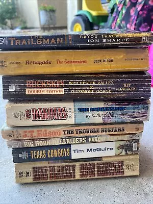 Vintage Paperback Western Books Lot Of 8 J.T. Edson Tim McGuire Kit Dalton • $8.99