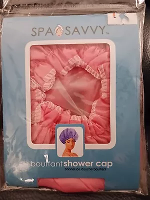 SPA SAVVY Bouffant SHOWER CAP Oversized Waterproof Fully Lined PINK • $10