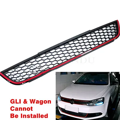 $49.98 • Buy Fit For VW Jetta 2011-2014 MK6 Front Bumper Lower Grille Grill Honeycomb RedTrim