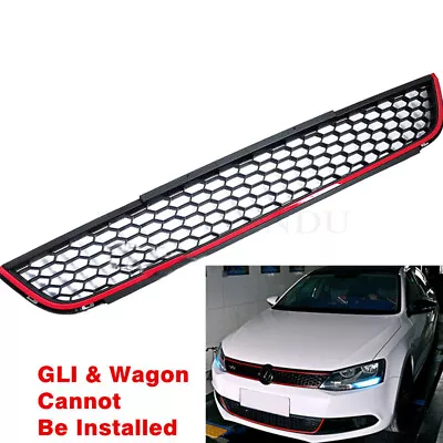 Fit For VW Jetta 2011-2014 MK6 Front Bumper Lower Grille Grill Honeycomb RedTrim • $49.98