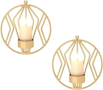 Sziqiqi Set Of 2 Wall Candle Holders For Living Room Wall Sconces For Pillar... • £21.93