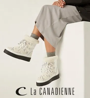 La CANADIENNE Eloise Shearling-lined Leather Boot Size EU 38 (US 7.5-8) • $298