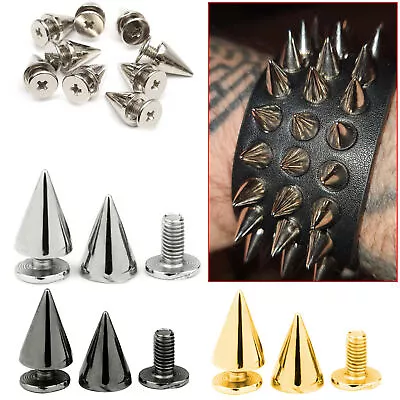 £5.79 • Buy Screwback Studs Spike Cone Shape Rivets For Leather Coat Handbag Purses Clothing