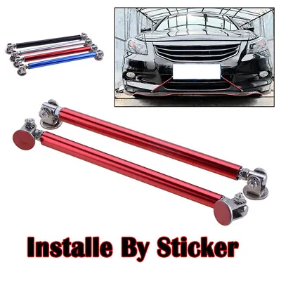 Universal Adjustable Red Bumper Lip Splitter Strut Rod Tie Support Bar 20CM • $14.99