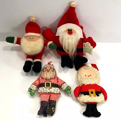 Vintage 80s Hallmark Santa Claus Stuffed Plush Doll Christmas 6-8in Lot Of 4 • $26.98