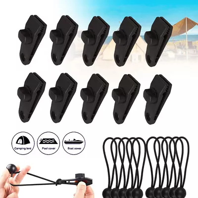 Heavy Duty Tarp Clips Set With Tent Clips&Ball Bungee Cords For Holding Up Tarp • £9.92