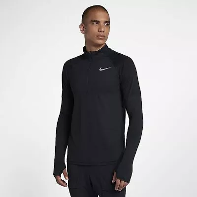 Nike Dri-Fit Element 2.0 Half-Zip Black Men's Running Top S_M_L_XL_XXL • £39.99