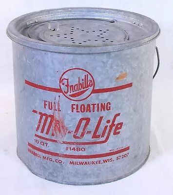 Vintage Frabill's Minnow Breather Fishing 9 Inch Bucket Pail Plastic Handle  • $39.47