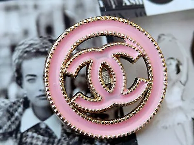 £38.81 • Buy 4 Chanel Stamped Round Pink Gold CC Buttons 24 Mm Lot Of 4