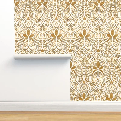 £97.86 • Buy Removable Water-Activated Wallpaper Indian Floral Traditional Persian Batik Ikat
