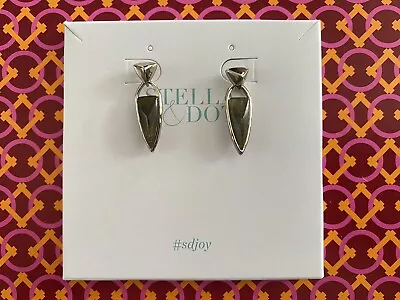 Stella & Dot Sommerville Stone Statement Earrings Labradorite/ Gold NEW In Box • $20