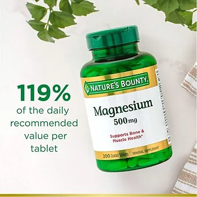 Magnesium 500 Mg - 200 Tablets  - Support Bone & Muscle Health - Vegan Non-GMO • $17.50
