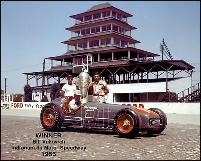1953 Indy 500 Winner Bill Vukovich Racing Photo 8X10 - #2 Buy Any 2 Get 1 Free • $7.95