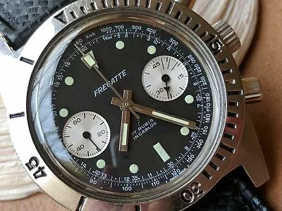 Vintage 1970s Fregatte 20 ATM Divers Chronograph W/All SS CaseValjoux 7733 Mvmt • $1195