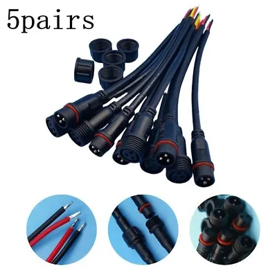 5 Pairs IP65 Waterproof 2/3-Pin 22AWG Wire LED Male And Female Cable Connector • $10.75