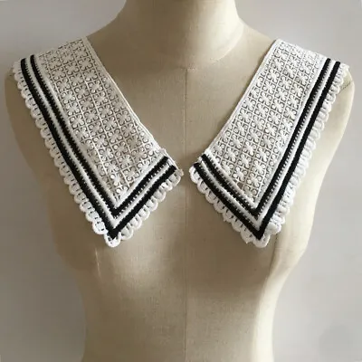 White Hollow-Out Lace Collar DIY Dress Decorative Trim Embroidery Neckline • £3.47