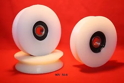 £12 • Buy 50mm Precision Nylon Pulley Wheel With 90° V Groove Guiding Rail Sliding Door