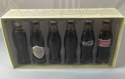 1998 Coca-Cola  Evolution Of The Coca-Cola Contour Bottle  Set Of 6 Mini Bottles • $29.99