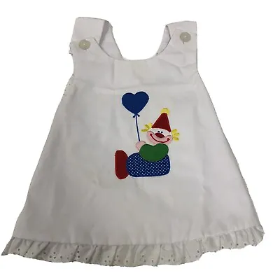 Clown Birthday Vintage INFANT Baby ROMPER JUMPER EMBROIDERED Nursery Rhyme • $24.95