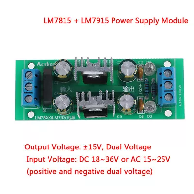 LM7815+LM7915±15V Dual Voltage Regulator Rectifier Bridge Power Supply Modul  HF • $7.91