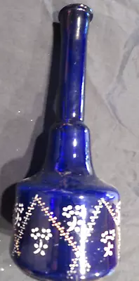 Vintage Blue Glass Barber Shop 8  Bottle • $37.99