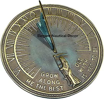 Rome Brass Father Time Sundial With Verdigris Highlights • £95.44