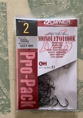 Owner Mosquito Hooks Pro Pack 5377-091 Sz2 Black  51 Pk • $19.99