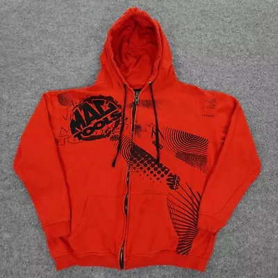 MAC Tools Sweatshirt Mens Medium Solid Red Hoodie Full Zip Abstract Graphic • $19.95