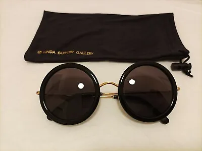 Linda Farrow X The Row Sunglasses Round Black Limited Edition Collaboration NEW • £195