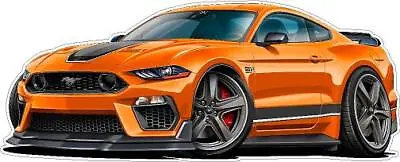 Wall Decal Compatible With 2021 Ford Mustang MACH 1 Cartoon Car Boys Room Art • $25.99