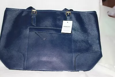 Mango TSAR Navy Blue  Hand Bag Large. New With Tags Hook Closure  • $16.95