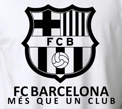 FC BARCELONA T-Shirt Barça Cataluña Spanish Soccer Football God Messi S-6XL Tee • $22.95