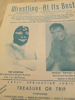 Mint Funk NWA Champ Wrestling Program Amarillo Olympico  Bull Curry Leone WWWF • $14.99