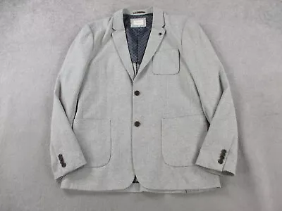 7 Diamonds Jacket Mens Large Gray Herringbone Blazer Sport Coat Wool Blend Dress • $59.99