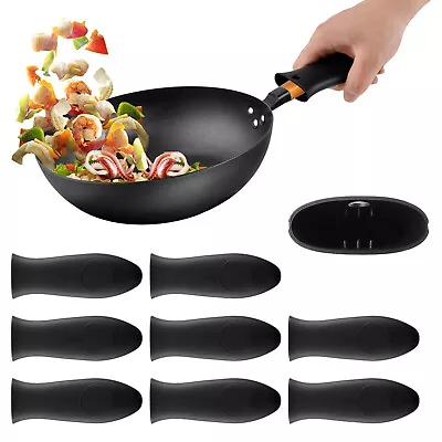 8Pcs Silicone Pot Holder Iron Hot Skillet Handle Cover Potholder Pan Sleeve↩ • £9.23