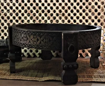 Unique Coffee AND Thee Table. Carved Coffee Table Foldable Table Round Wooden • $648