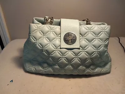 Kate Spade Elena Astor Court Mint Green Quilted Leather Shoulder Bag Purse Tote • $24.99