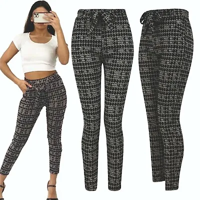 Ladies Womens Trousers Leggings Stretch Fit Elasticated Waist Sizes 8-16 NEW • £7.95