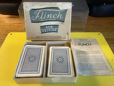 Vintage Card Game   Flinch With Instructions Original Box 1934 Parker Bros. Used • $9.99