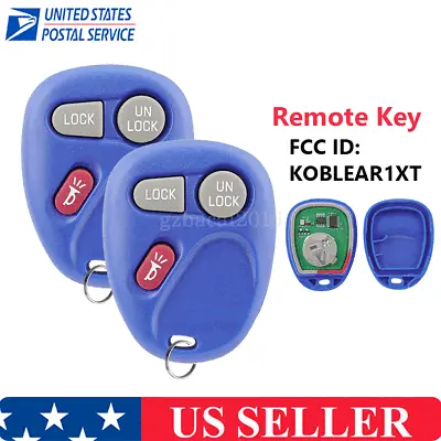 2 Blue Remote Control Key Fob For 2001 2002 Chevy Silverado KOBLEAR1XT 15042968 • $13.39