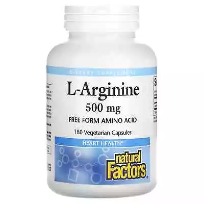 2 X Natural Factors L-Arginine 500 Mg 180 Vegetarian Capsules • $51.14