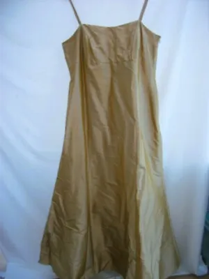 Ariella London Gold Silk Dress - SIZE UK 16/EUR42 - Evening/Prom/Bridesmaid • £25