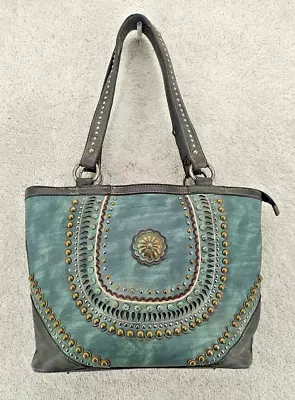 Montana West Tooled Handbag Concealed Carry Pocket Purse Turquoise And Wallet • $48.95