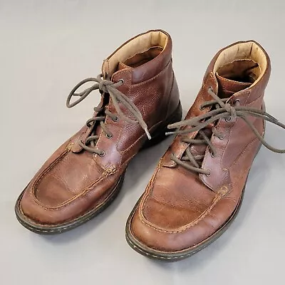 Born Hiking Boots Mens 12 Soft Leather Dark Brown Mid Chukka Casual Ankle • $29.95