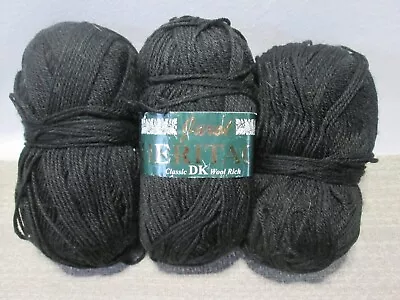 Jarol Heritage Wool Rich Dk Yarn Black 300g 55% Wool • £6