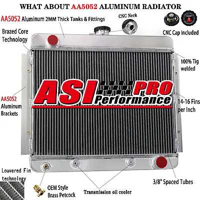 4 Row Aluminum Radiator For 1962-1967 Chevrolet Chevy II Nova SS  L4 L6 V8 • $209