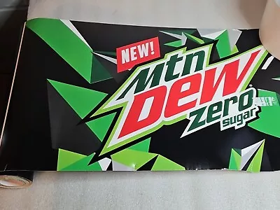 New! Mountain Dew Zero Suger Rolled Banner 26ft Long X 12in Tall • $34.99
